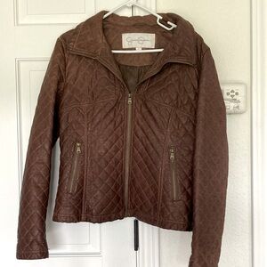 Brown Faux Leather Jacket